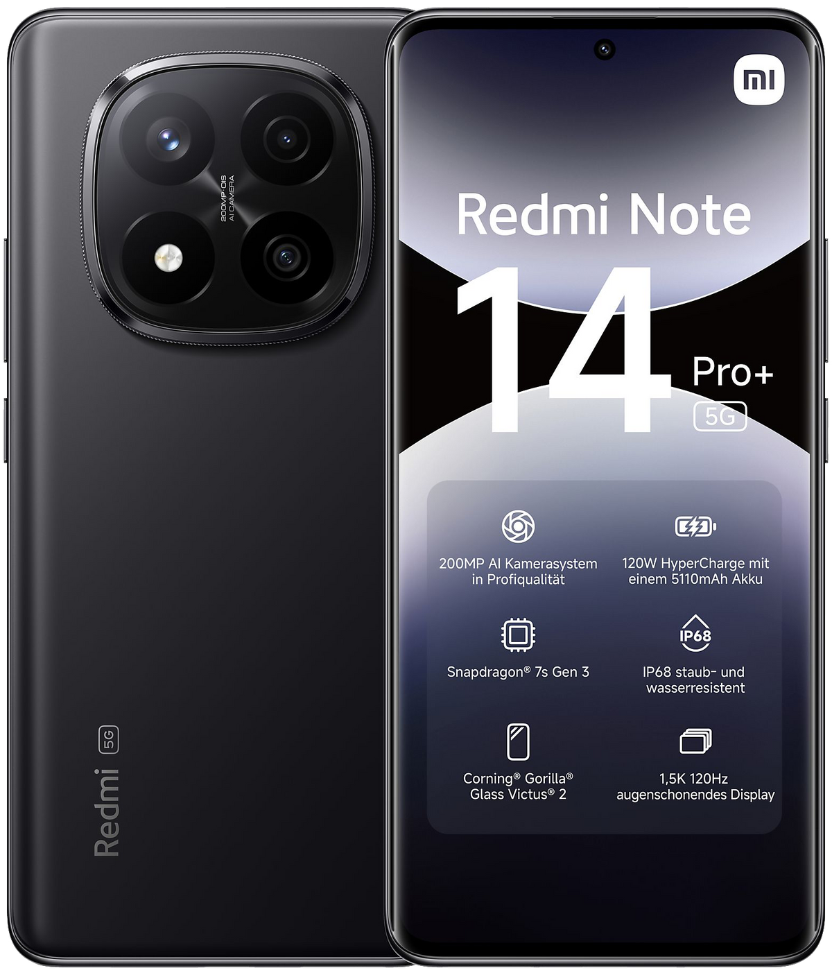 Xiaomi Redmi Note 14 Pro+ 5G Dual-SIM schwarz - Ohne Vertrag
