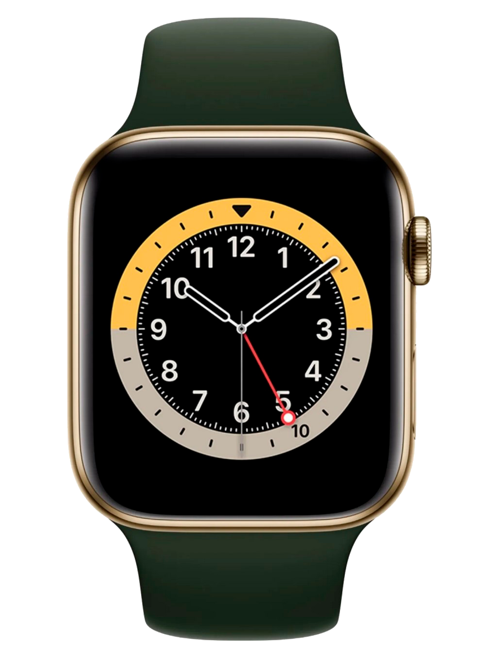 Apple Watch Series 6 LTE Gold Edelstahl 44mm Sportarmband Zyperngrün M09F3 - Ohne Vertrag