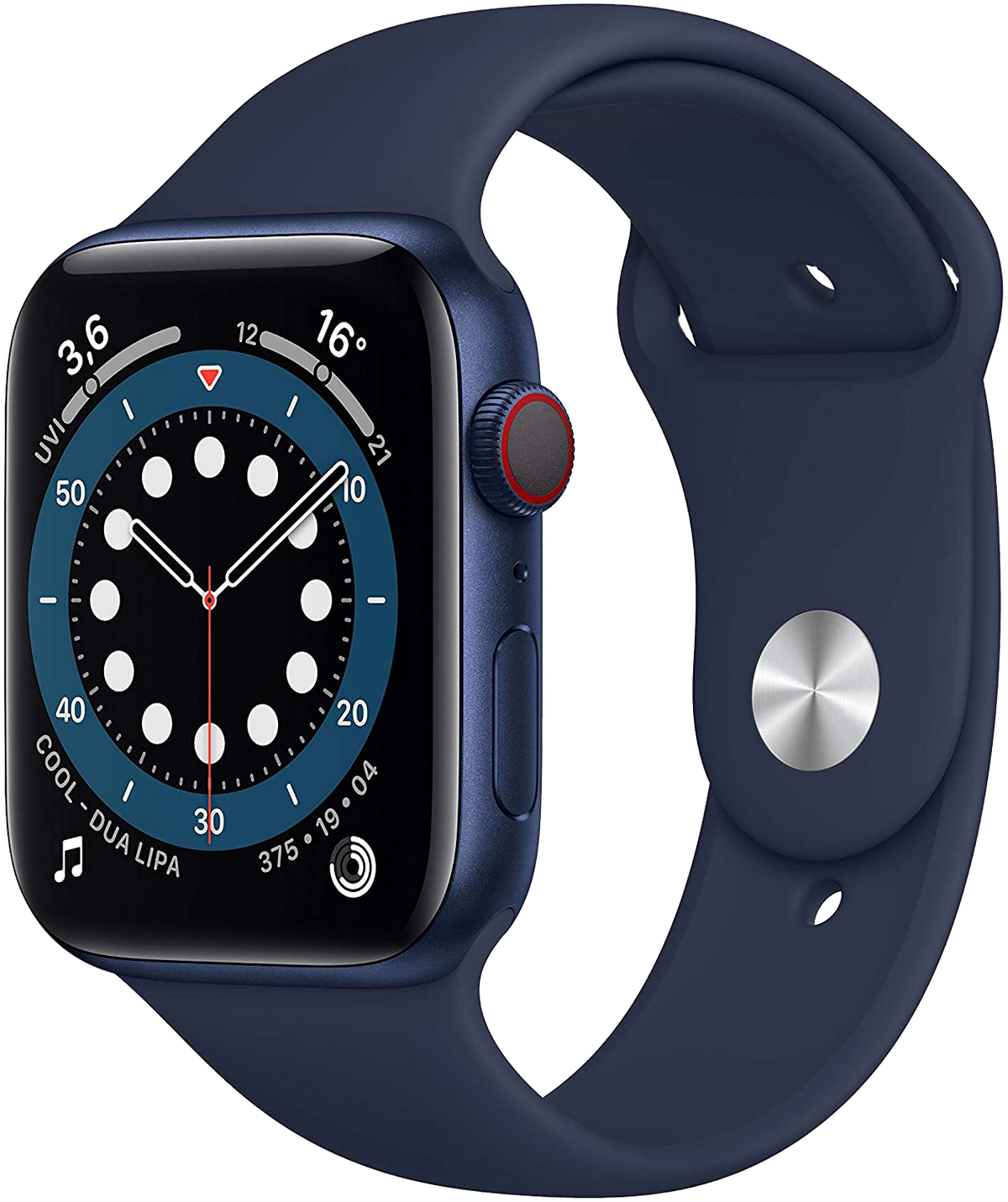Apple Watch 6 LTE Blau Alu 44mm Sportarmband Dunkelmarine M09A3 - Ohne Vertrag