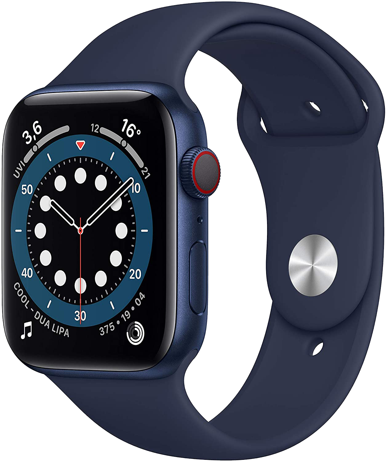 Apple Watch 6 LTE Blau Alu 44mm Sportarmband Dunkelmarine M09A3 - Ohne Vertrag