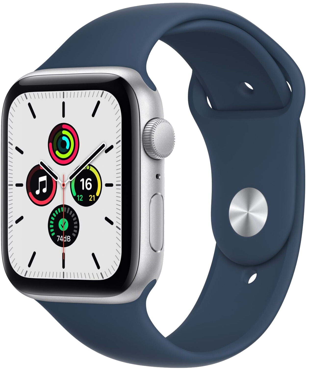Apple Watch SE LTE Silber Alu 44mm Sport Loop Dunkelmarine MKRY3 - Onhe Vertrag