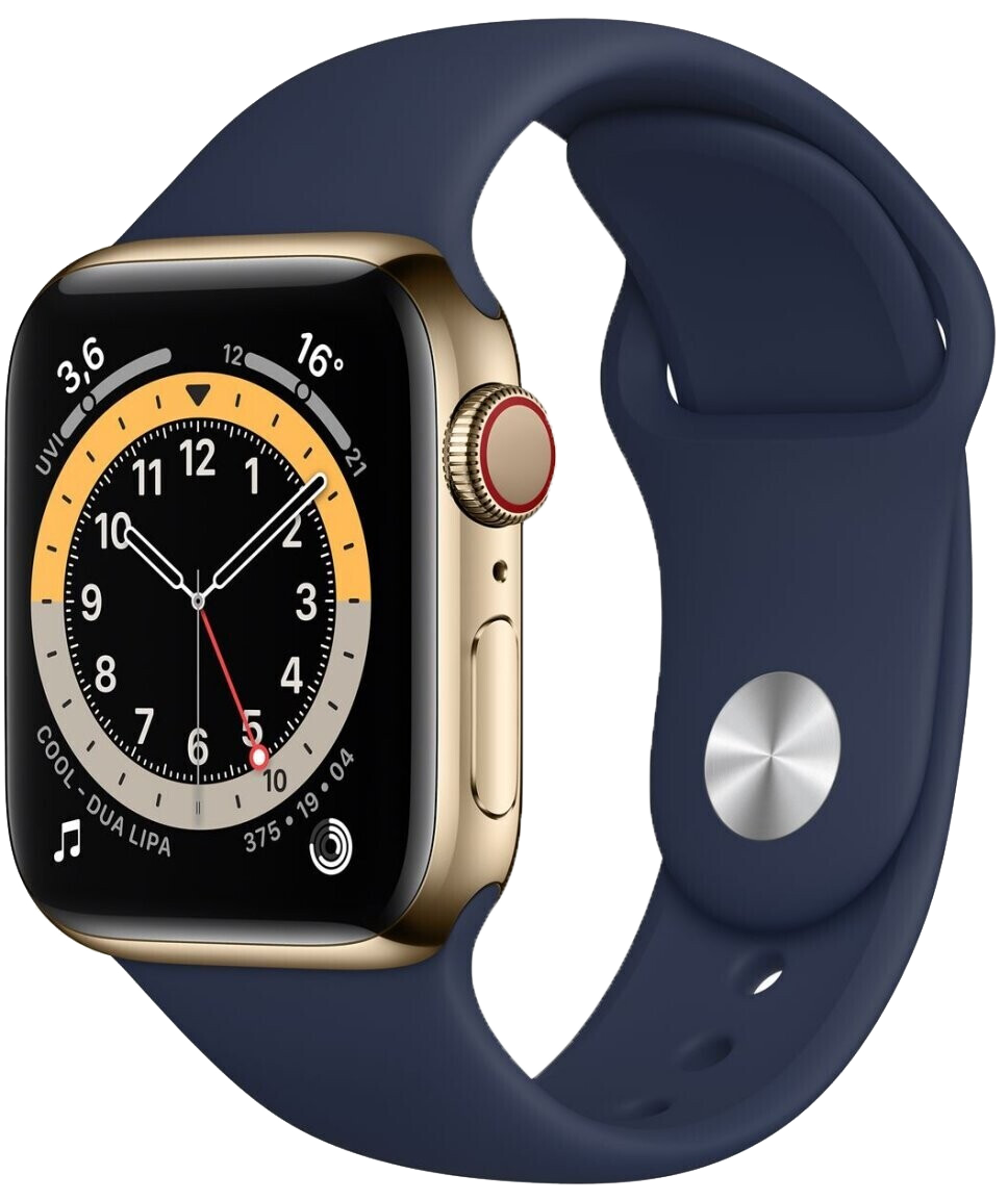 Apple Watch 6 LTE Gold Aluminium 40mm Sportarmband - Ohne Vertrag