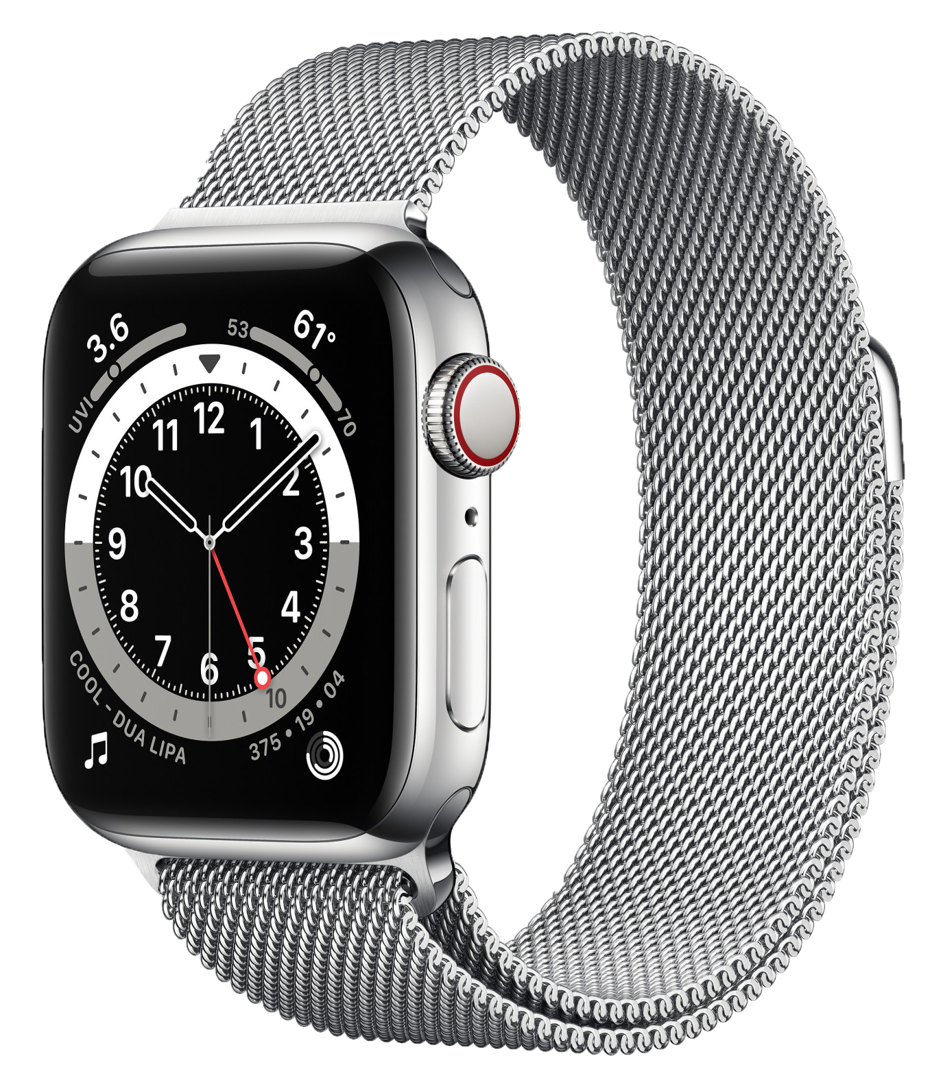 Apple Watch 6 LTE Silber Edelstahl 40mm Milanaise M06U3 - Ohne Vertrag