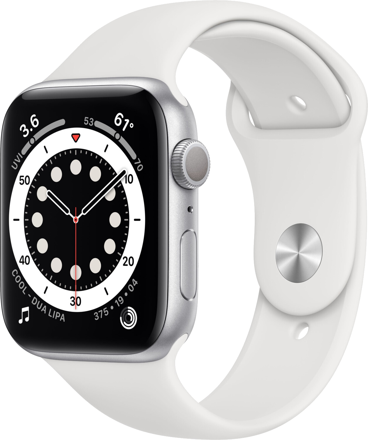 Apple Watch 6 Silber Alu 44mm Sportarmband Weiß M00D3 - Onhe Vertrag
