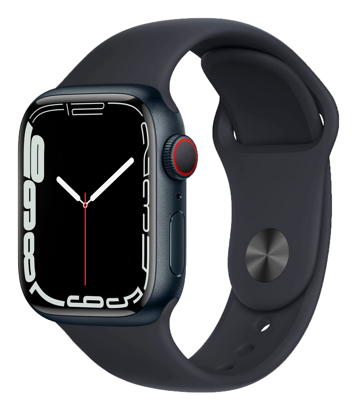 Apple Watch 7 schwarz Alu 45mm Sportarmband Mitternacht MKN53 - Ohne Vertrag