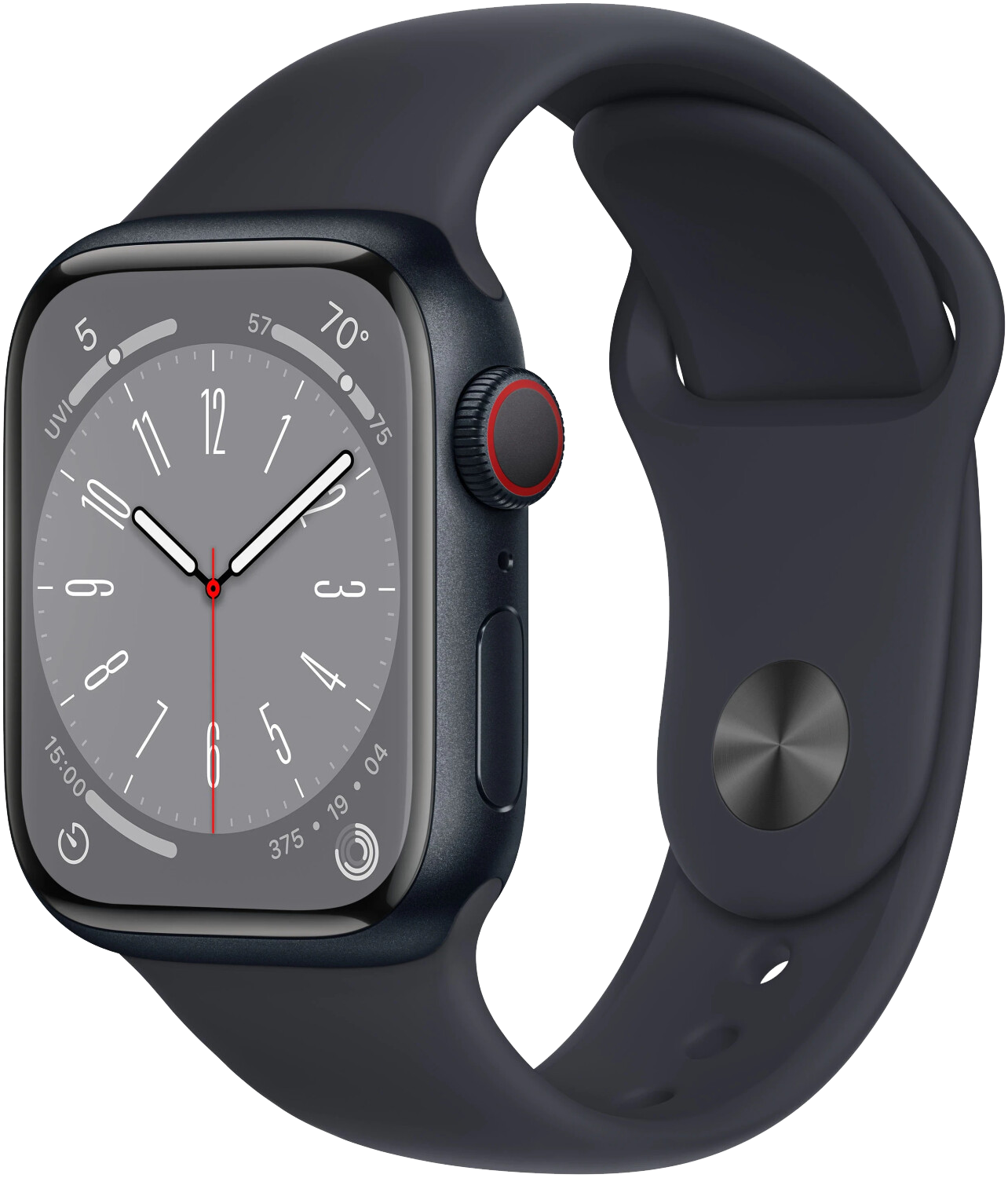 Apple Watch 8 LTE Mitternacht Alu 41mm Sportarmband Mitternacht MNHV3 - Ohne Vertrag