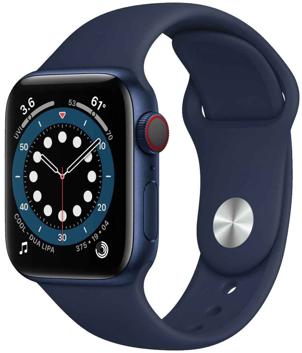 Apple Watch 6 LTE Blau Aluminium 40mm Sportarmband Blau M06Q3 - Ohne Vertrag