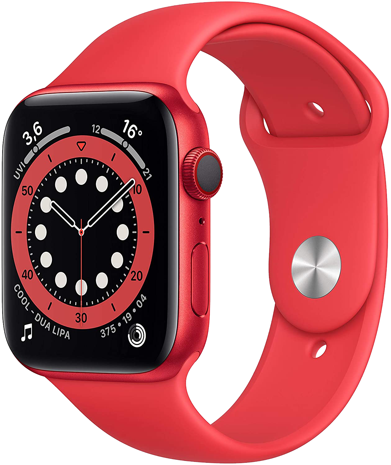 Apple Watch 6 LTE Rot Alu 44mm Sportarmband Rot M09C3 rot - Ohne Vertrag